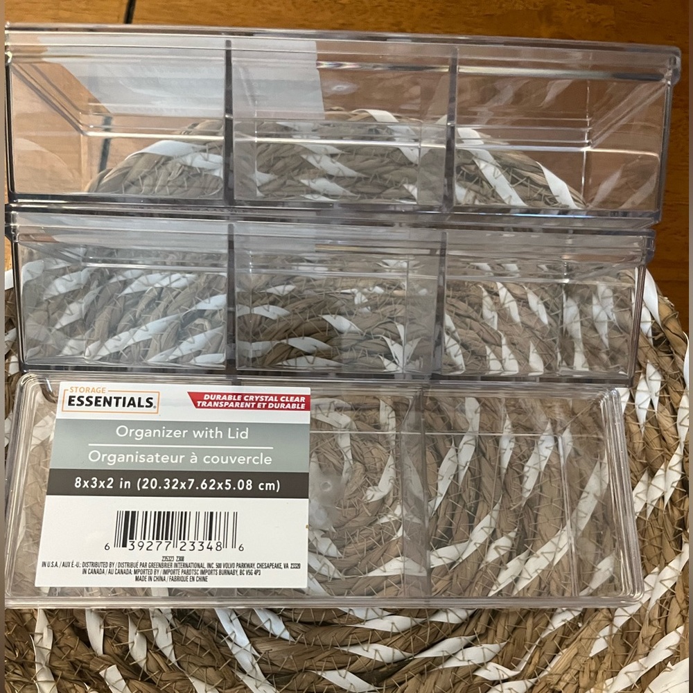 ORGANIZING LIDS Storage Essential. Stackable Organizers Transparent. - Picture 10 of 13
